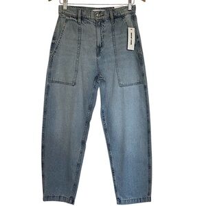 NWT DKNY High Rise Barrel Leg Jeans Women’s Size 26 Medium Wash Stretch Retro